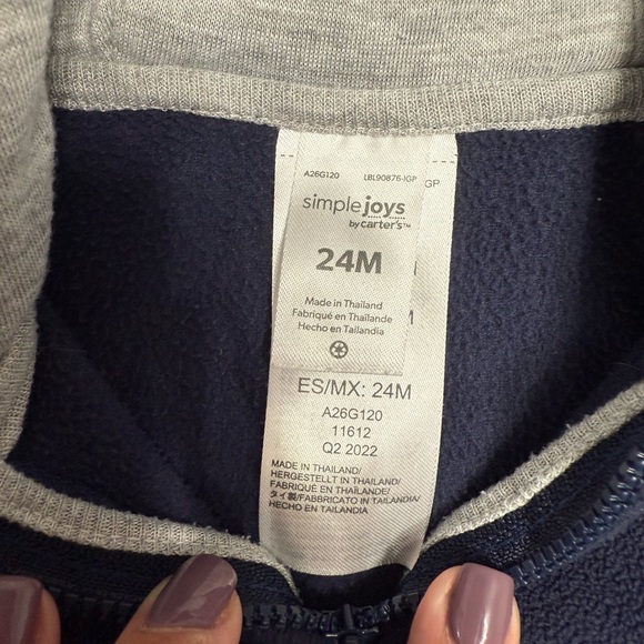 Simple Joy by Carters fleche toddler sweater/hoodie - Picture 5 of 9